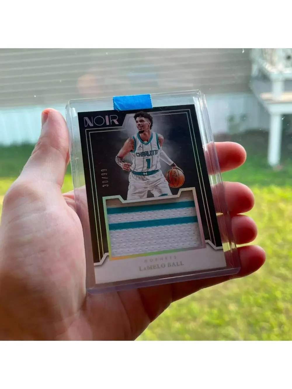 LaMelo Ball 2024-25 Panini Noir Jumbo Patch JM-BAL #30/99 Hornets Game-Worn